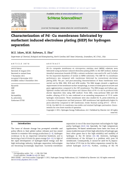 Characterization of Pd-Cu membranes fabricated by surfactant