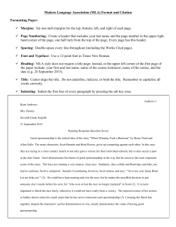 Modern Language Association (MLA) Format and Citation