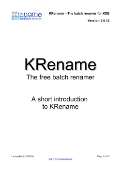 The free batch renamer A short introduction to KRename