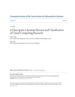 A Descriptive Literature Review and Classification of Cloud
