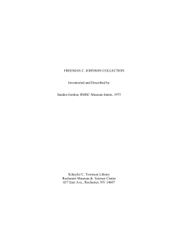FREEMAN C. JOHNSON COLLECTION Inventoried