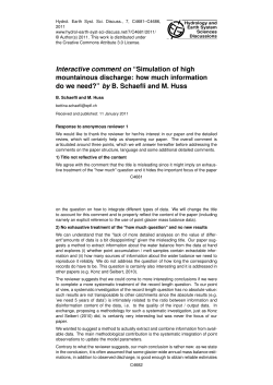 Interactive comment on “Simulation of high mountainous discharge