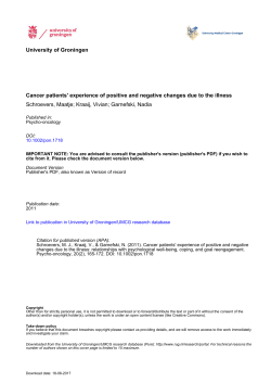 Cancer patients` experience of positive and negative changes