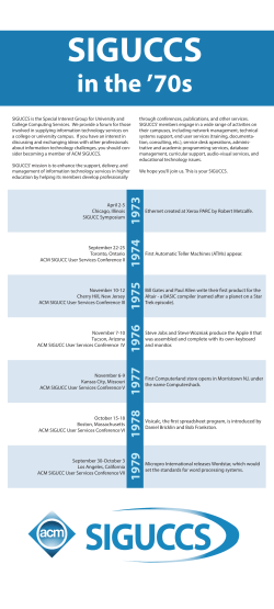 70s - SIGUCCS