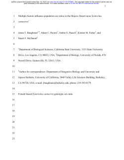 1 Multiple factors influence population sex ratios in the