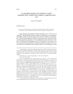a uniform theory of federal court jurisdiction under the federal