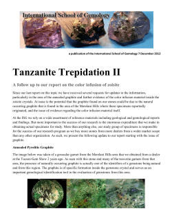 ISG: Tanzanite Trepidation II - International School of Gemology