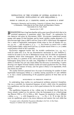 ESTIMATION OF THE NUMBER OF LETHAL ALLELES IN