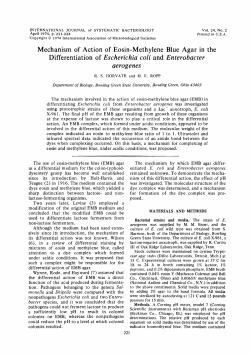 Mechanism of Action of Eosin-Methylene Blue Agar in the