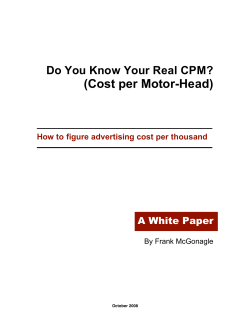 Do You Know Your Real CPM? (Cost Per Motor-Head)