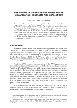 THE EUROPEAN UNION AND THE WORLD TRADE