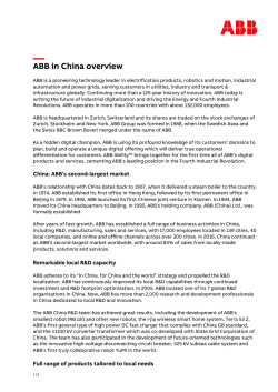 ABB in China overview