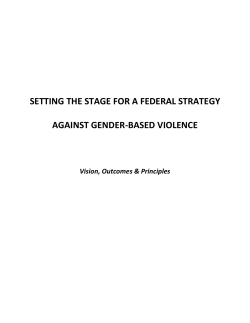 setting the stage for a federal strategy against gender