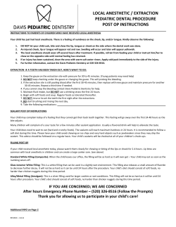 Post-Operative instructions for Restorative Surgery