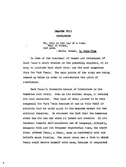 of the treatment of themes and Mark Twain `s short
