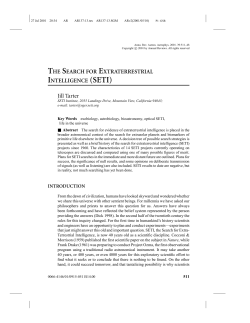 THE SEARCH FOR EXTRATERRESTRIAL INTELLIGENCE (SETI