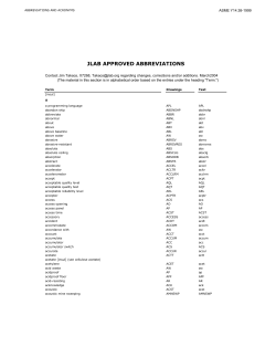 JLAB APPROVED ABBREVIATIONS