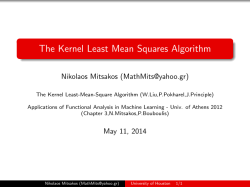 The Kernel Least Mean Squares Algorithm