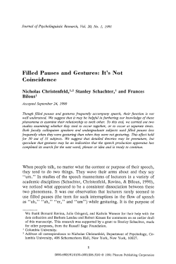 Filled pauses and gestures: It`s not coincidence