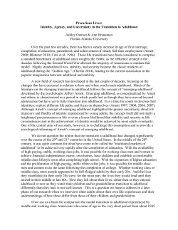 Precarious Lives: Identity, Agency, and