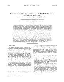 Land Effect on the Diurnal Cycle of Clouds over the - CNR-ISAC