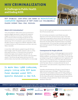 HIV CrImInalIzatIon