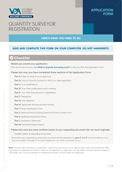 quantity surveyor registration