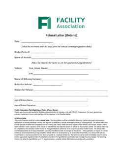 Refusal Letter (Ontario)