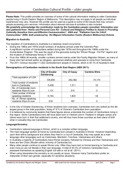 Cultural Profile for Cambodian seniors
