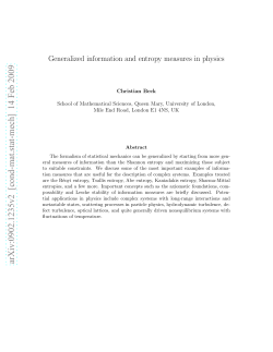 Generalized information and entropy measures in physics