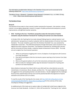 The Danielson Group Research for Charlotte Danielson`s