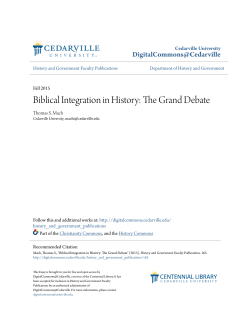 Biblical Integration in History: The Grand Debate
