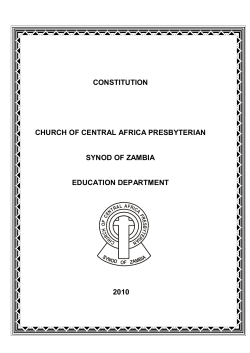 CONSTITUTION CHURCH OF CENTRAL AFRICA PRESBYTERIAN
