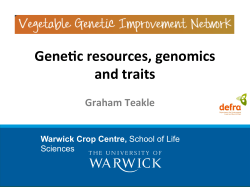 10:00 Graham Teakle (University of Warwick) – Welcome