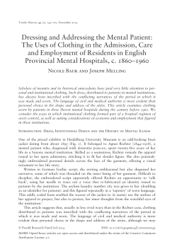 Dressing and Addressing the Mental Patient: The Uses of Clothing