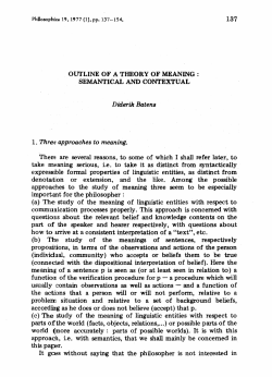 OUTLINE OF A THEORY OF MEANING
