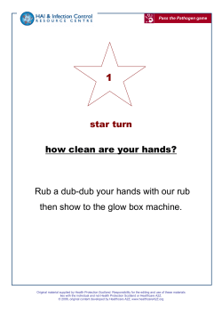 star turn how clean are your hands? Rub a dub