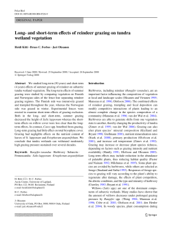Long- and short-term eVects of reindeer grazing on tundra wetland