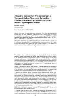 Interactive comment on &ldquo;Intercomparison of Terrestrial Carbon