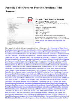 Periodic Table Patterns Practice Problems With Answers