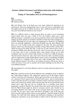 Former Cabinet Secretary Lord Wilson Interview with Anthony