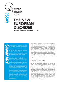 The New European Disorder - European Council on Foreign Relations