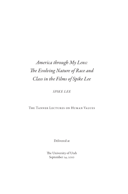 Lee, Spike - The Tanner Lectures on Human Values