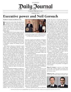 Executive power and Neil Gorsuch