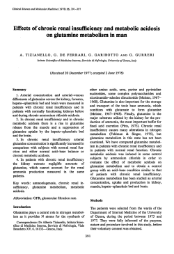 Effects of Chronic Renal Insufficiency and Metabolic Acidosis on
