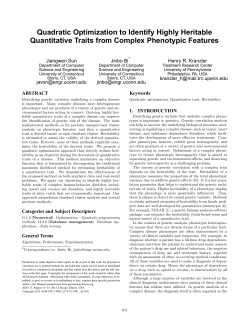 Quadratic optimization to identify highly heritable quantitative traits