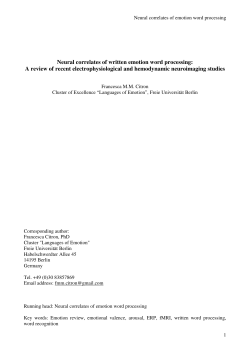 Neural correlates of written emotion word processing: A review of