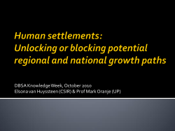 Human settlements vHuyssteen Oranje