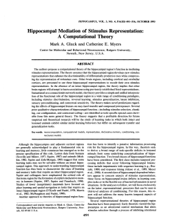 Hippocampal Mediation of Stimulus Representation