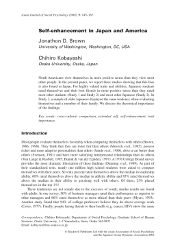 Self-enhancement in Japan and America